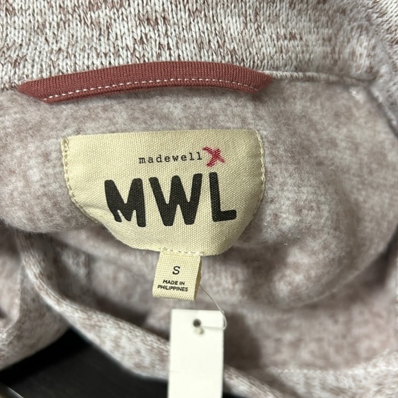 Madewell (Re)sourced Sweater Fleece Shirt Jacket Pale Thistle Pink Sz S NEW - Picture 10 of 13